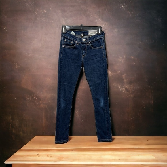 RAG & BONE Heritage Indigo Denim High-Rise Slim Fit Ankle Skinny Jeans size 24 - Picture 6 of 13